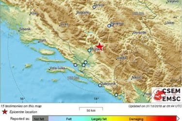 ТРЕСЛА СЕ ХЕРЦЕГОВИНА: Забиљежен земљотрес 18 километара од Невесиња